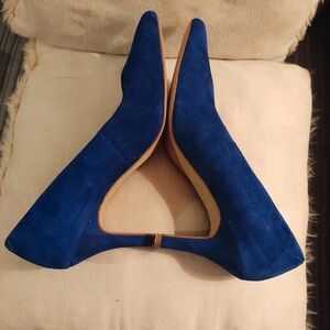 Chic Blue Suede Women's Heels
